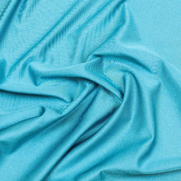 Plain Dyed Polyester Elastane in Turquoise - Medium weight stretch fabric